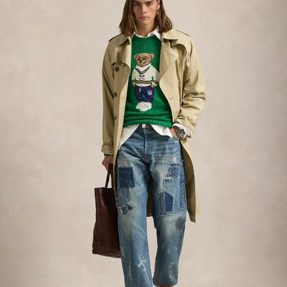 Polo Ralph Lauren Polo Bear Tennis Sweater Men’s Large Green Iconic Knit N - Picture 2 of 11